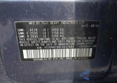 2015 Subaru Outback 2.5I Limited z USA, uszkodzony, nr VIN 4S4BSBNC0F3283472